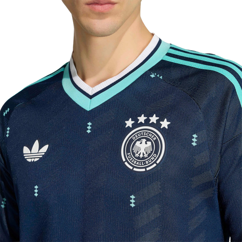 adidas 2026 Germany Men's Authentic Away Long-Sleeve Soccer Jersey (Custom)
