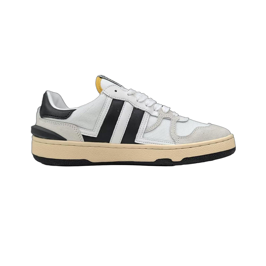 Lanvin CLAY SNEAKERS IN MESH AND LEATHER White/Black
