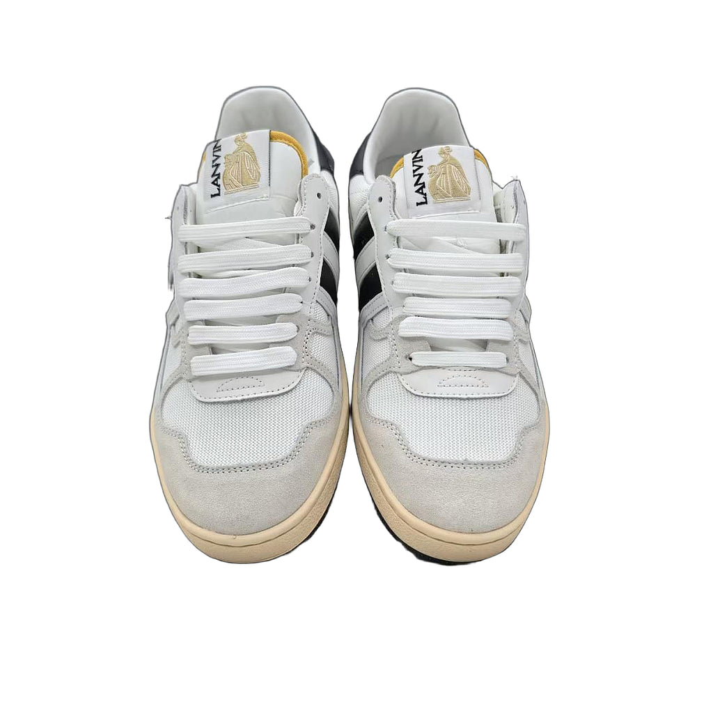 Lanvin CLAY SNEAKERS IN MESH AND LEATHER White/Black