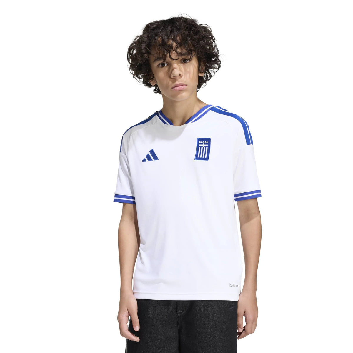 adidas 2026 Greece Youth Stadium Home Soccer Jersey (Custom)