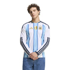 adidas 2026 Argentina Men's Stadium Home Long-Sleeve Soccer Jersey （Custom）