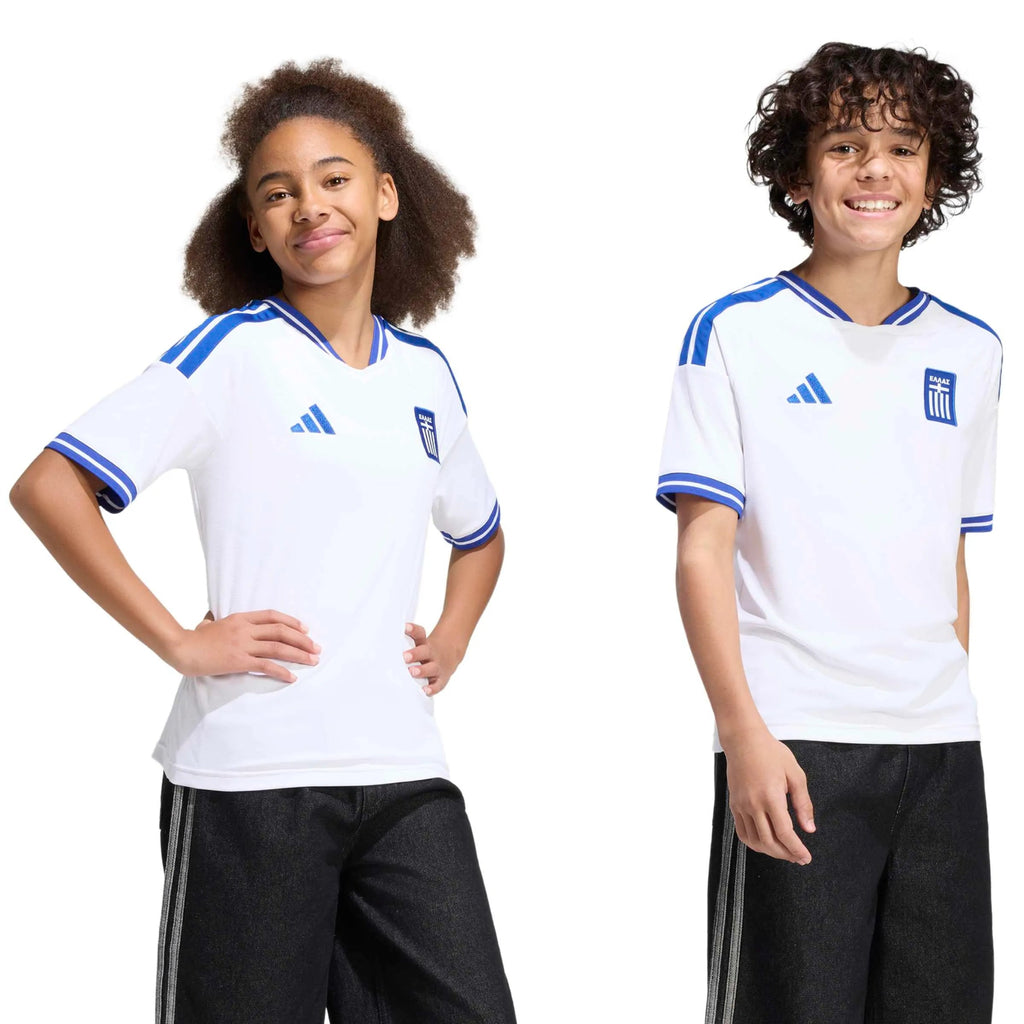adidas 2026 Greece Youth Stadium Home Soccer Jersey (Custom)