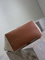 Prada Y Tote Bag Beige Brown Canvas Leather
