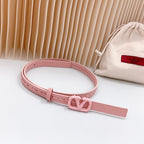 Vlogo Pink Leather Buckle 20mm Pink Belt