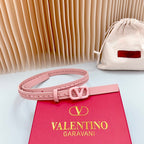 Vlogo Pink Leather Buckle 20mm Pink Belt