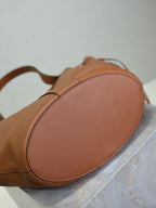 Prada Y Large Leather HOBO Bag Caramel Leather
