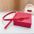 Vlogo Red Leather Buckle 20mm Red Belt