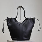 Prada Y Large Leather HOBO Bag Black Leather