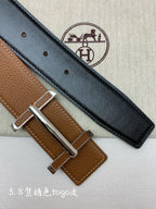 HM 3.8 D'ancre Belt Brown Sliver Togo Leather 200511