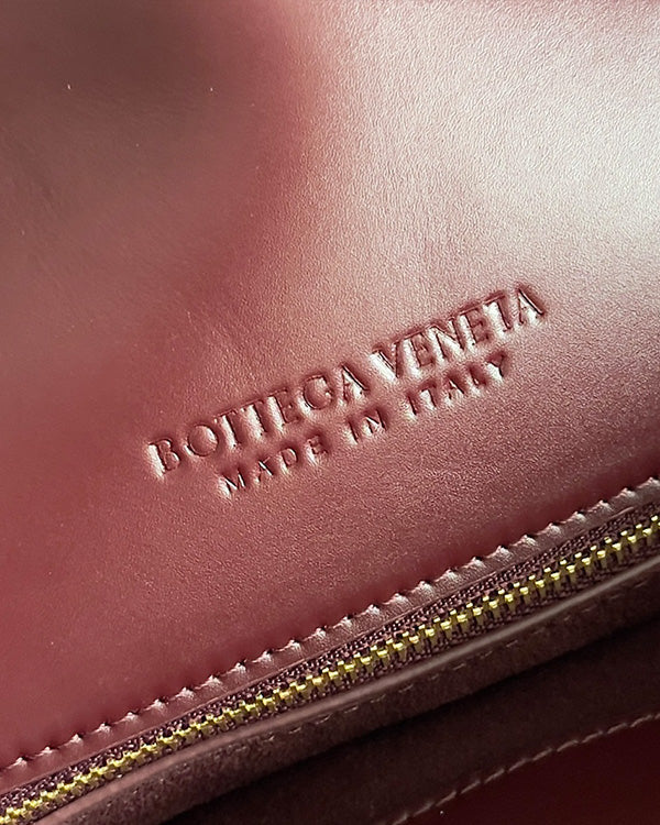 BV Liberta Crossbody Bag Buckle 30cm Barolo Red Cowhide