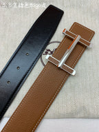 HM 3.8 D'ancre Belt Brown Sliver Togo Leather 200511