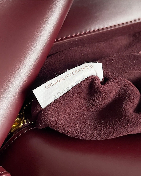 BV Liberta Crossbody Bag Buckle 30cm Barolo Red Cowhide