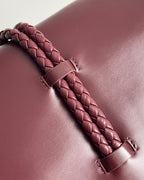 BV Liberta Crossbody Bag Buckle 30cm Barolo Red Cowhide