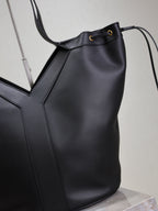 Prada Y Large Leather HOBO Bag Black Leather