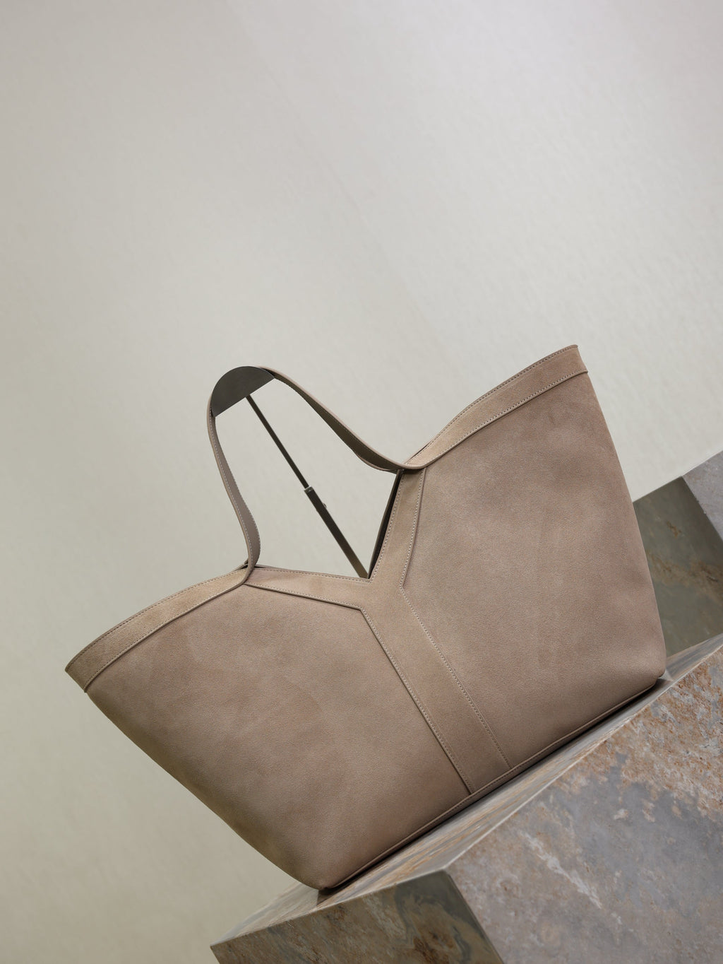 Prada Y Tote Bag Gray Suede