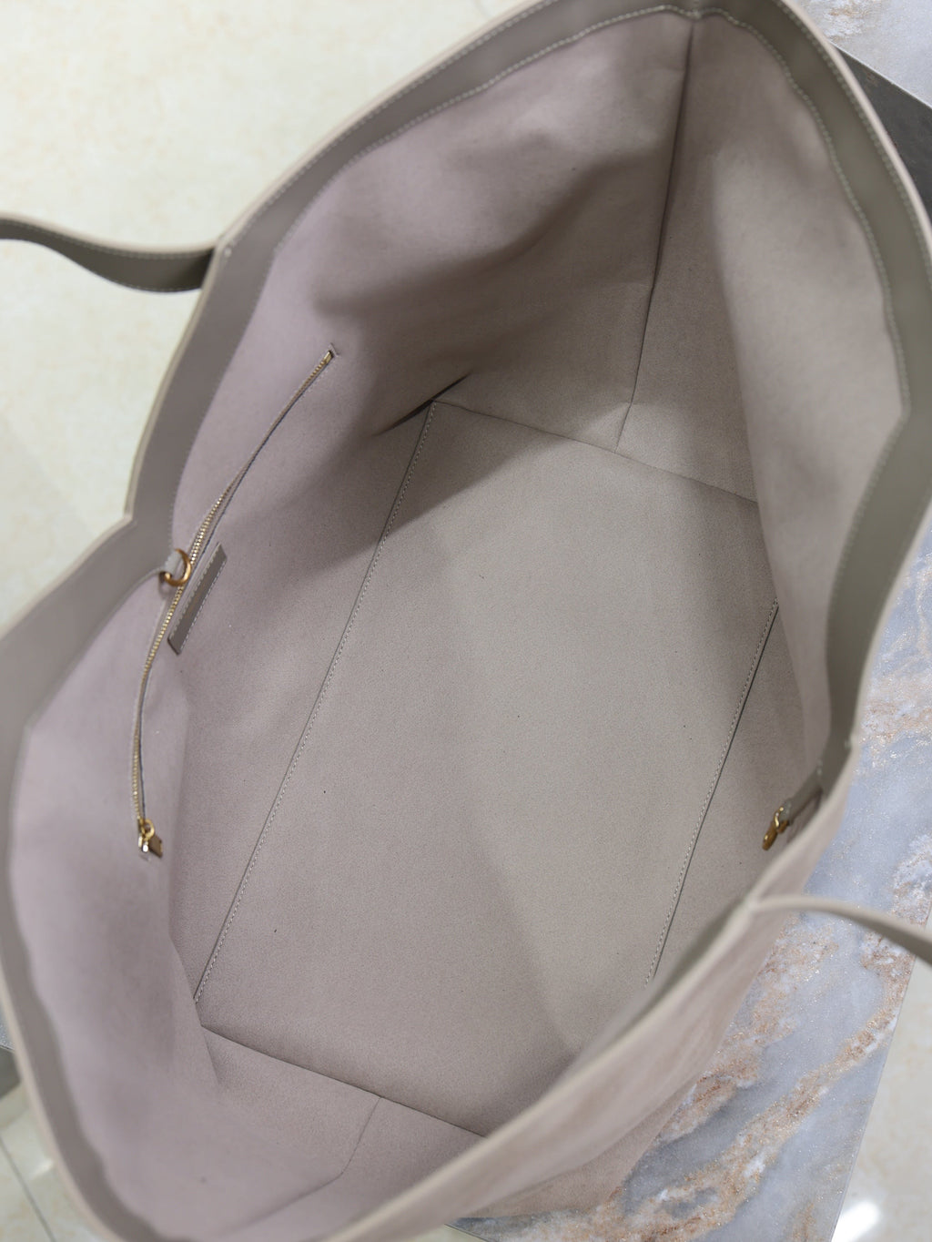 Prada Y Tote Bag Gray Suede
