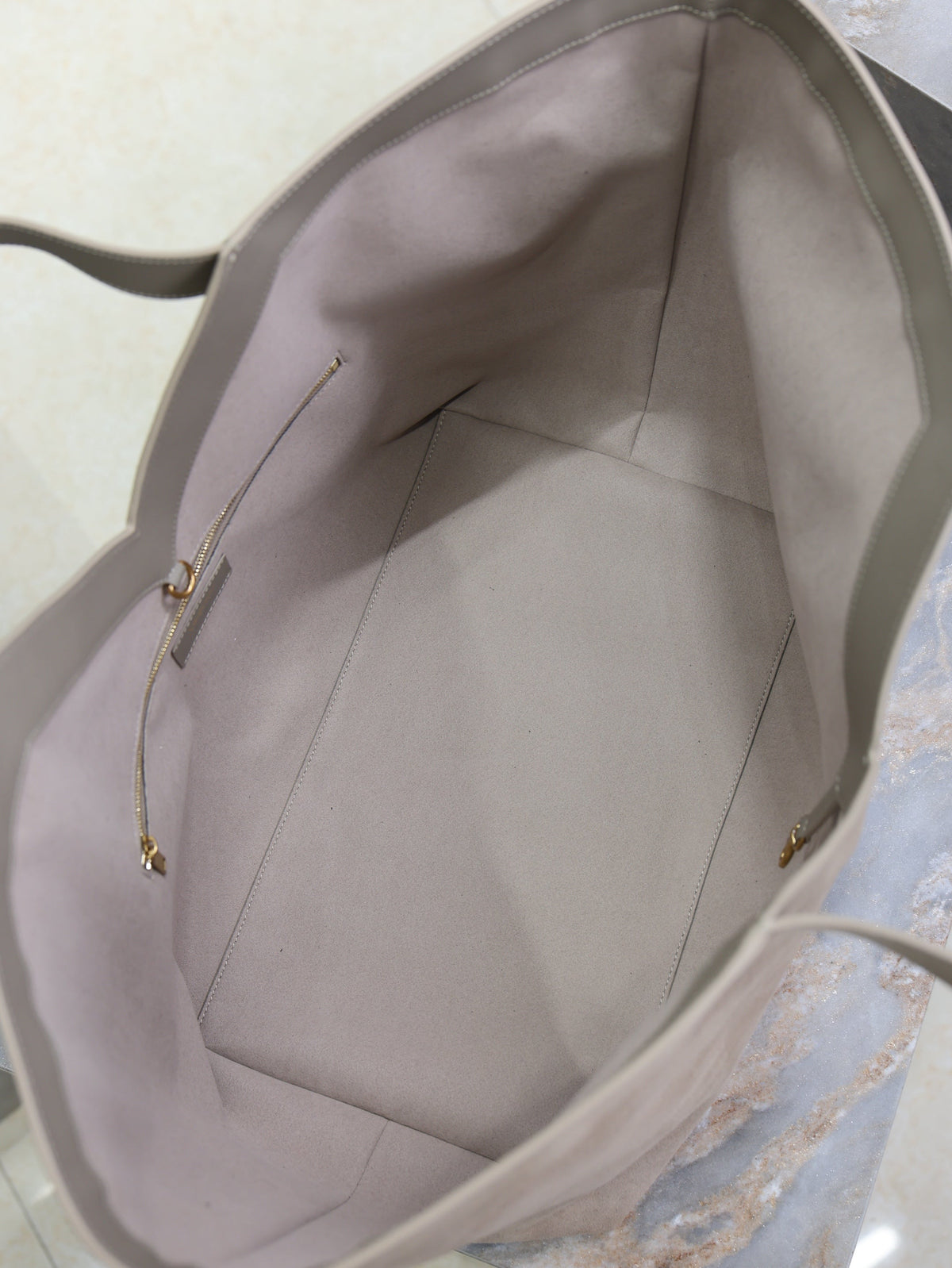 Prada Y Tote Bag Gray Suede