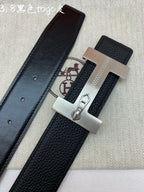 HM 3.8 Jumping Belt Black Sliver Togo Leather 200508