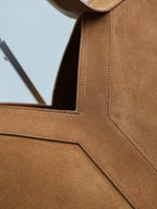 Prada Y Tote Bag Brown Suede