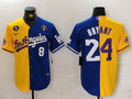 Men's Los Angeles Lakers Kobe Bryant #8-24 Yellow/Royal Replica Player Jersey