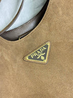 Prada Cleo Crossbodybag 40cm Brown Nubuck Leather