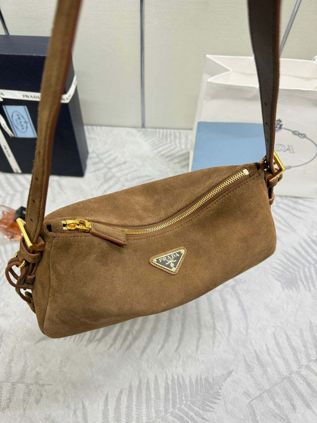 Pra Aimée Crossbodybag Brown Nubuck Leather