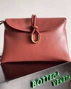 BV Liberta Crossbody Bag Buckle 30cm Brick-red Cowhide
