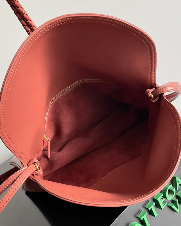 BV Liberta Crossbody Bag Buckle 30cm Brick-red Cowhide