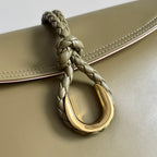 BV Liberta Crossbody Bag Buckle 30cm Olive Green Cowhide