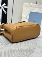 Prada Buckle Tote Bag 28cm Brown Cowhide