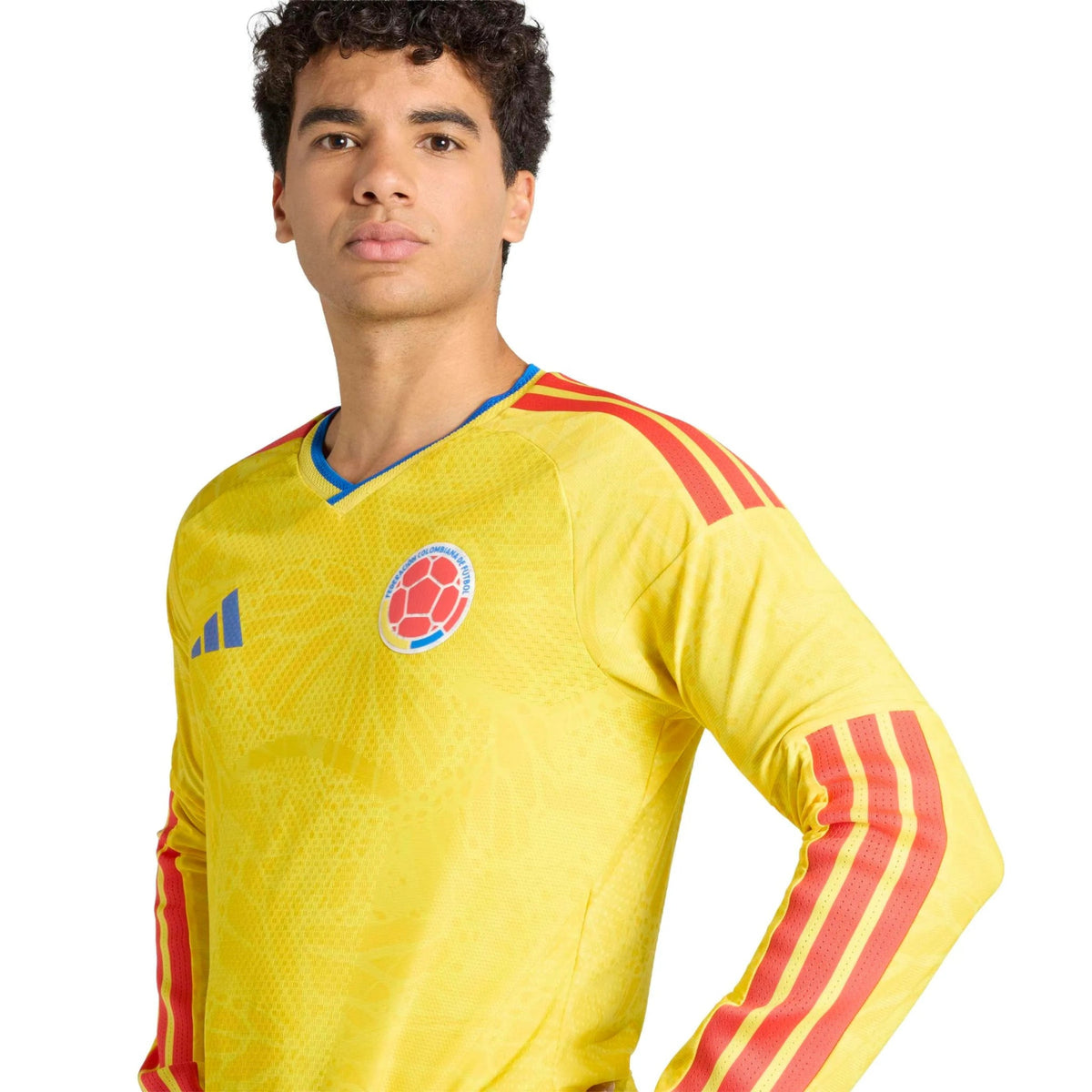 adidas 2026 Colombia Men's Authentic Home Long-Sleeve Soccer Jersey (Custom)
