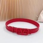 Vlogo Red Leather Buckle 40mm Red