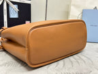 Prada Buckle Tote Bag 35cm Brown Cowhide