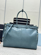 Prada Bonnie Extra-Large 42cm Blue Gray Calfskin