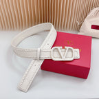 Vlogo White Leather Buckle 40mm White