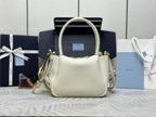 Prada Small Bag 23cm White Grain Leather GHW