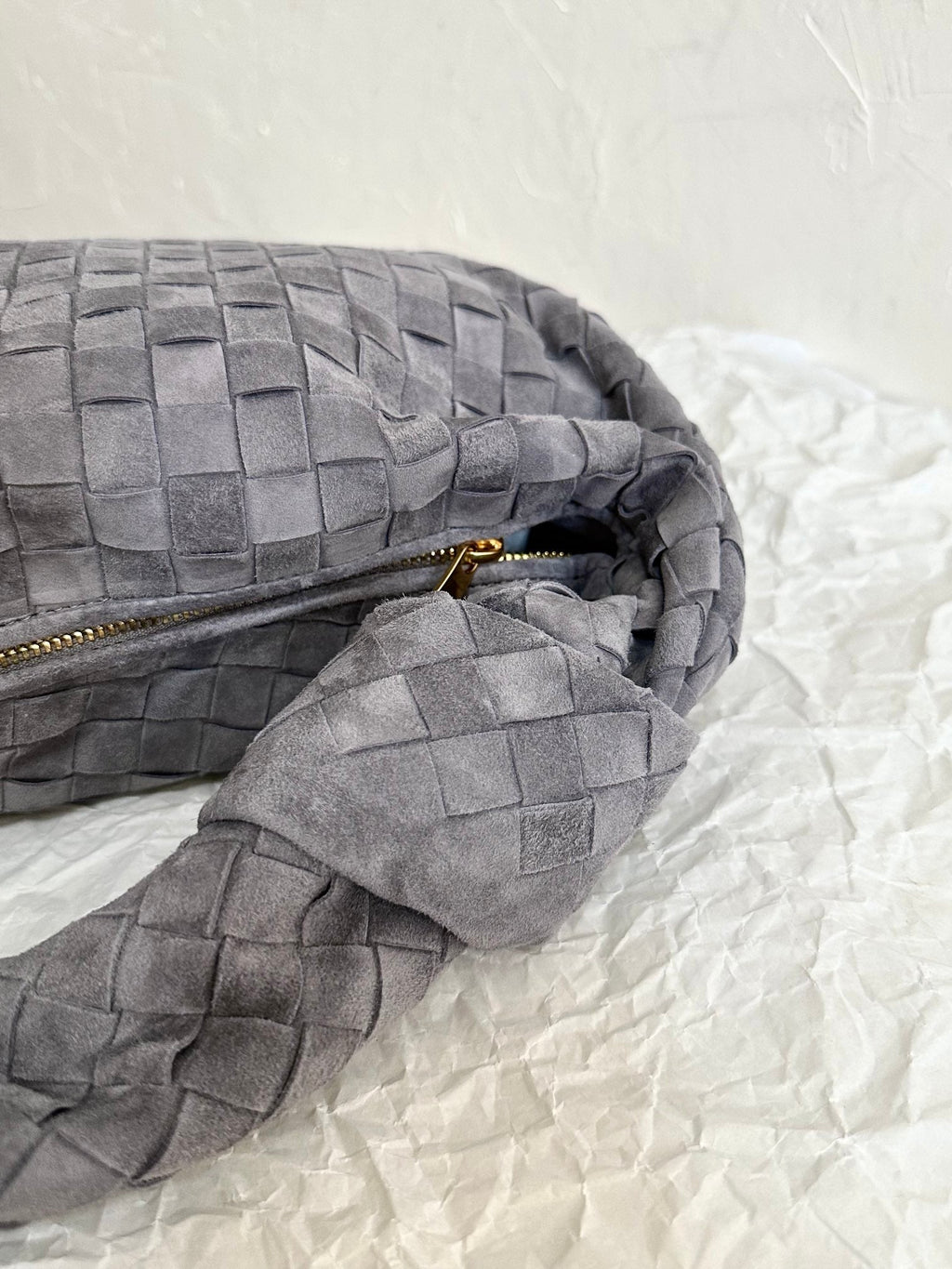 BV SMALL JODIE 48CM GREY SUEDE LEATHER