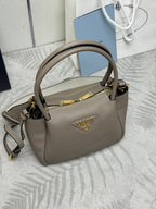 Prada Small Bag 23cm Clay Gray Grain Leather GHW