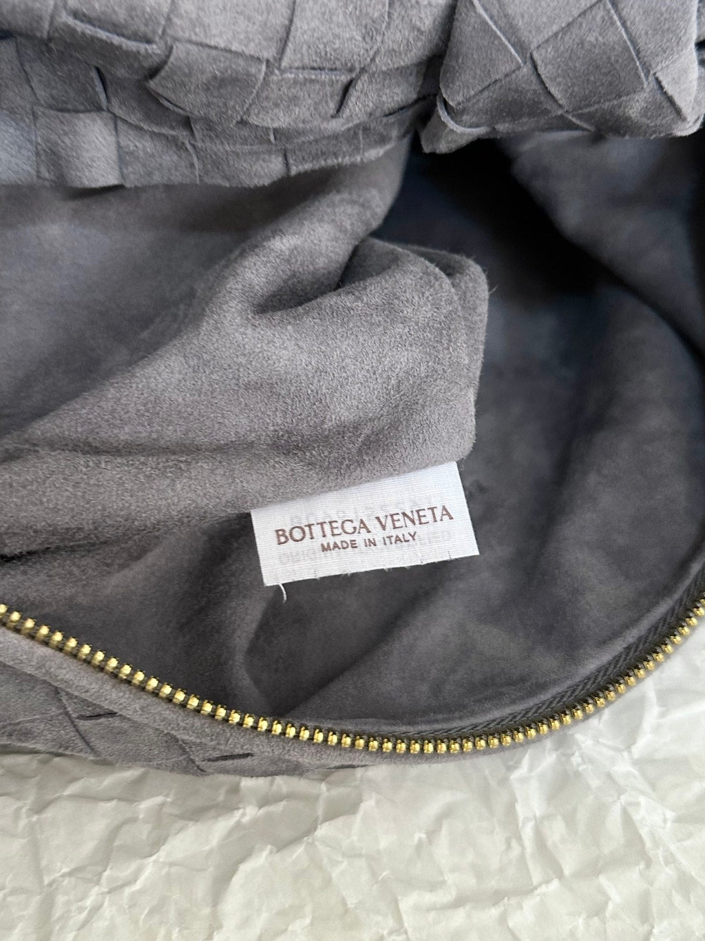 BV TEEN JODIE 36CM GREY SUEDE LEATHER