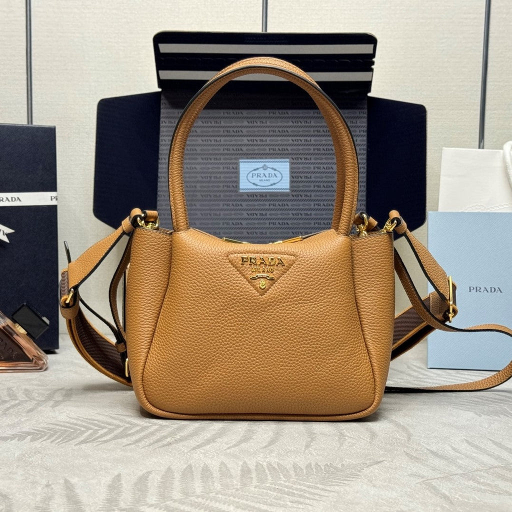 Prada Small Bag 23cm Caramel Grain Leather GHW