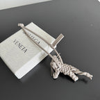 BV 25 Woven Kitten Charm Grey leather