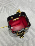 Prada Logo-Plaque Mini Bag Black Patent Leather GHW