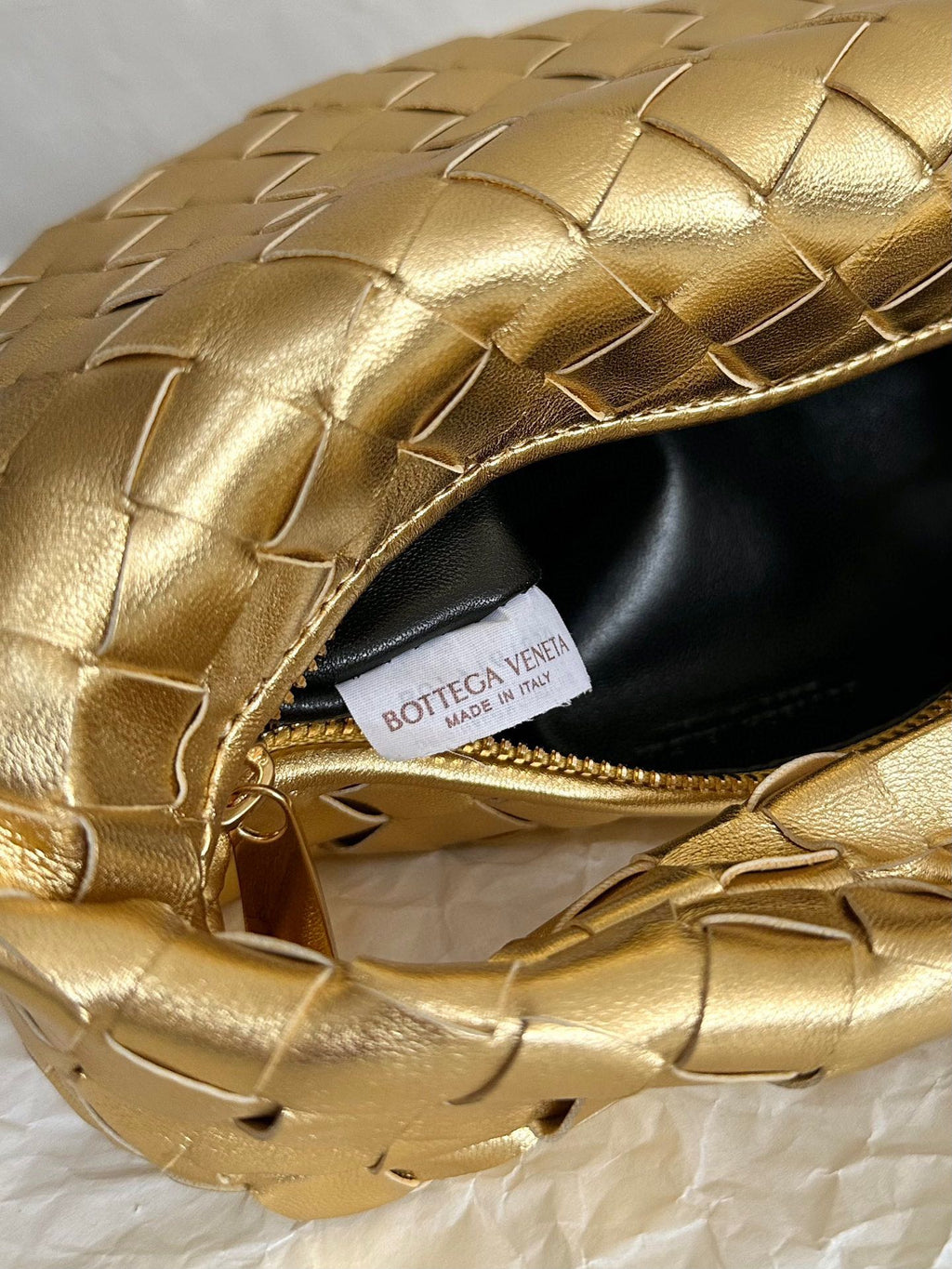 mini jodie 28 gold metalic lambskin