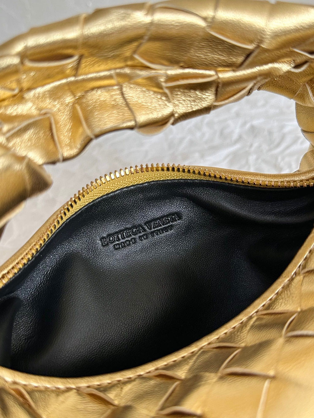 mini jodie 28 gold metalic lambskin
