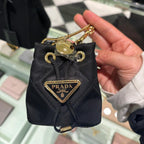 Prada Logo-Plaque Mini Bag Black Re-nylon GHW