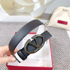 The Bold Edition Reversible Belt 30mm Black White Grained Calfskin Black Buckle