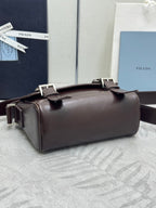 Prada 25AW Men's Saddle Bag 22 Coffee Leather