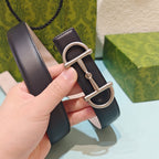 GG 3.0 Horsebit-Detailed Belt Black Sliver Smooth Leather 200189