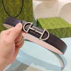 GG 3.0 Horsebit-Detailed Belt Black Sliver Smooth Leather 200189