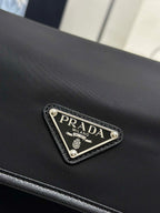 Prada 25AW Men's Saddle Bag 22 Black  Re Nylon Fabric